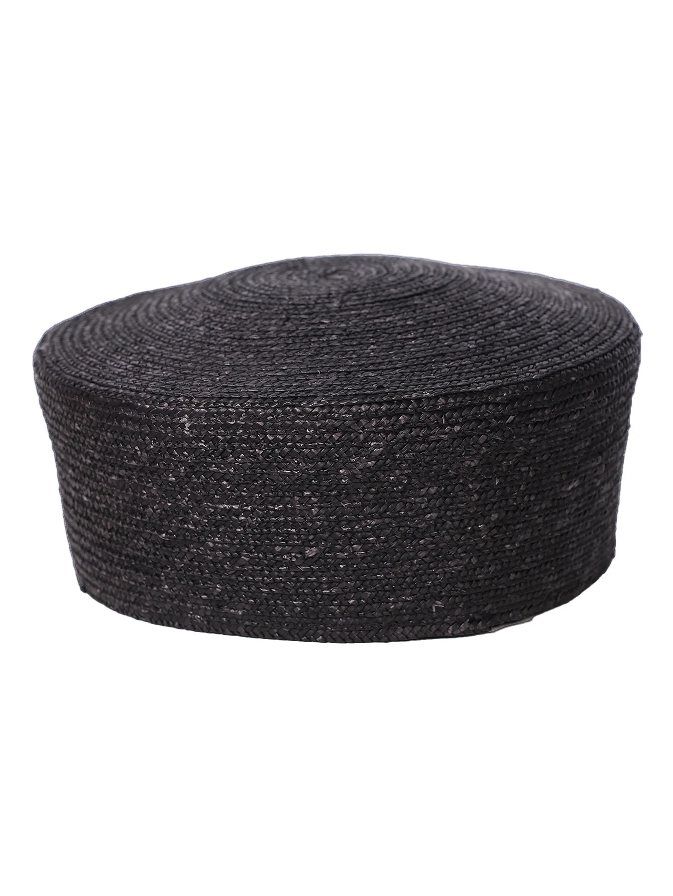Elegant Vintage Black Brown Straw Pillbox Hat for Women Natural Grass Cocktail Church Wedding Bride Party Dress Cap view 4