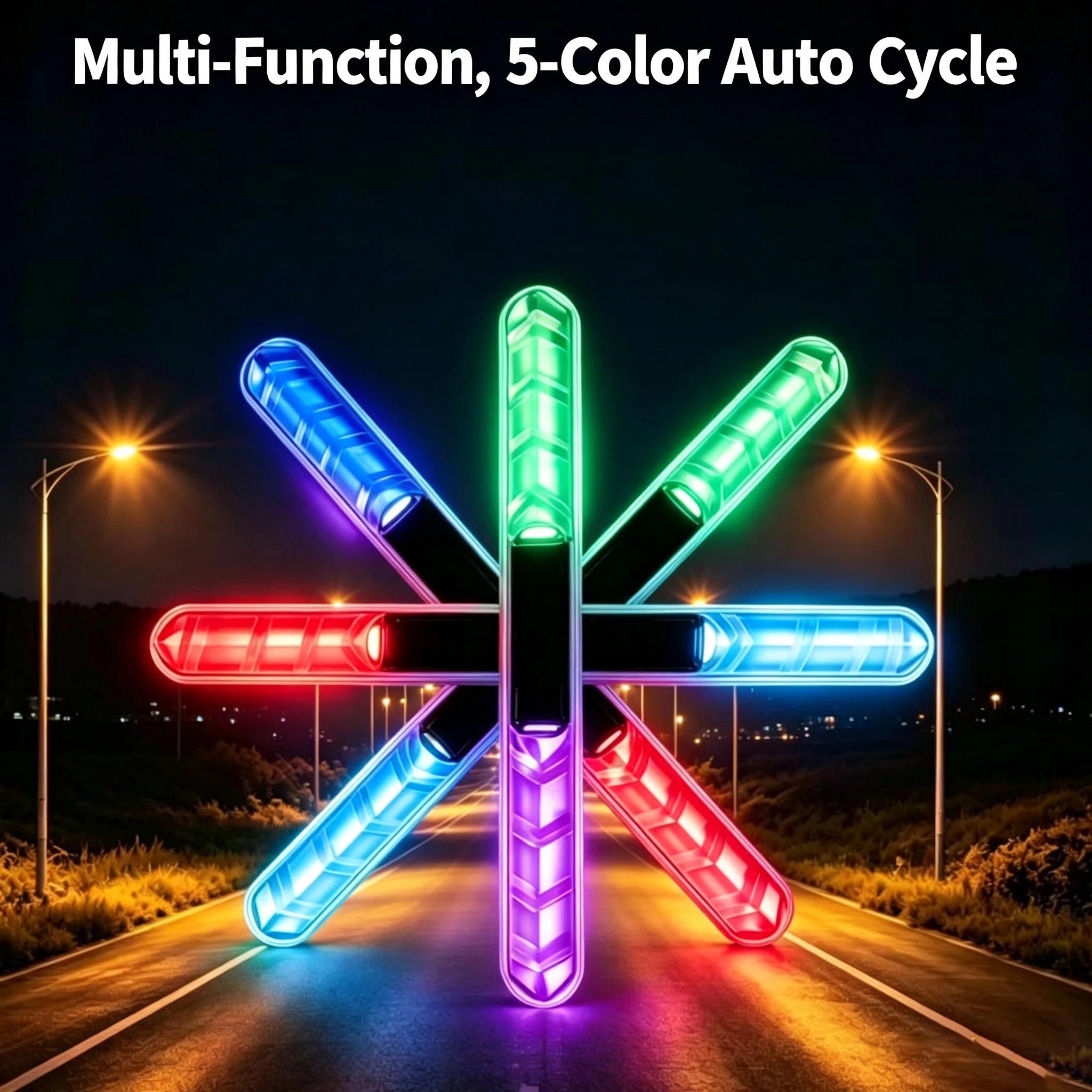 Solar Car Door LED Warning Light Car Strobe Flash Light Anti-collision Warning Light Anti-scratch Motorcycle Decorative Lamp