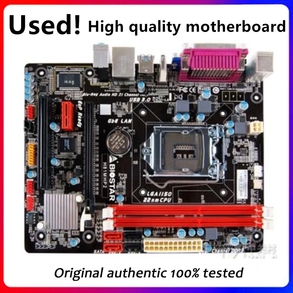 

For Biostar H81MHP2 Desktop Motherboard H81 LGA 1150 CPU SATA3 USB3.0 Original Desktop Used Mainboard