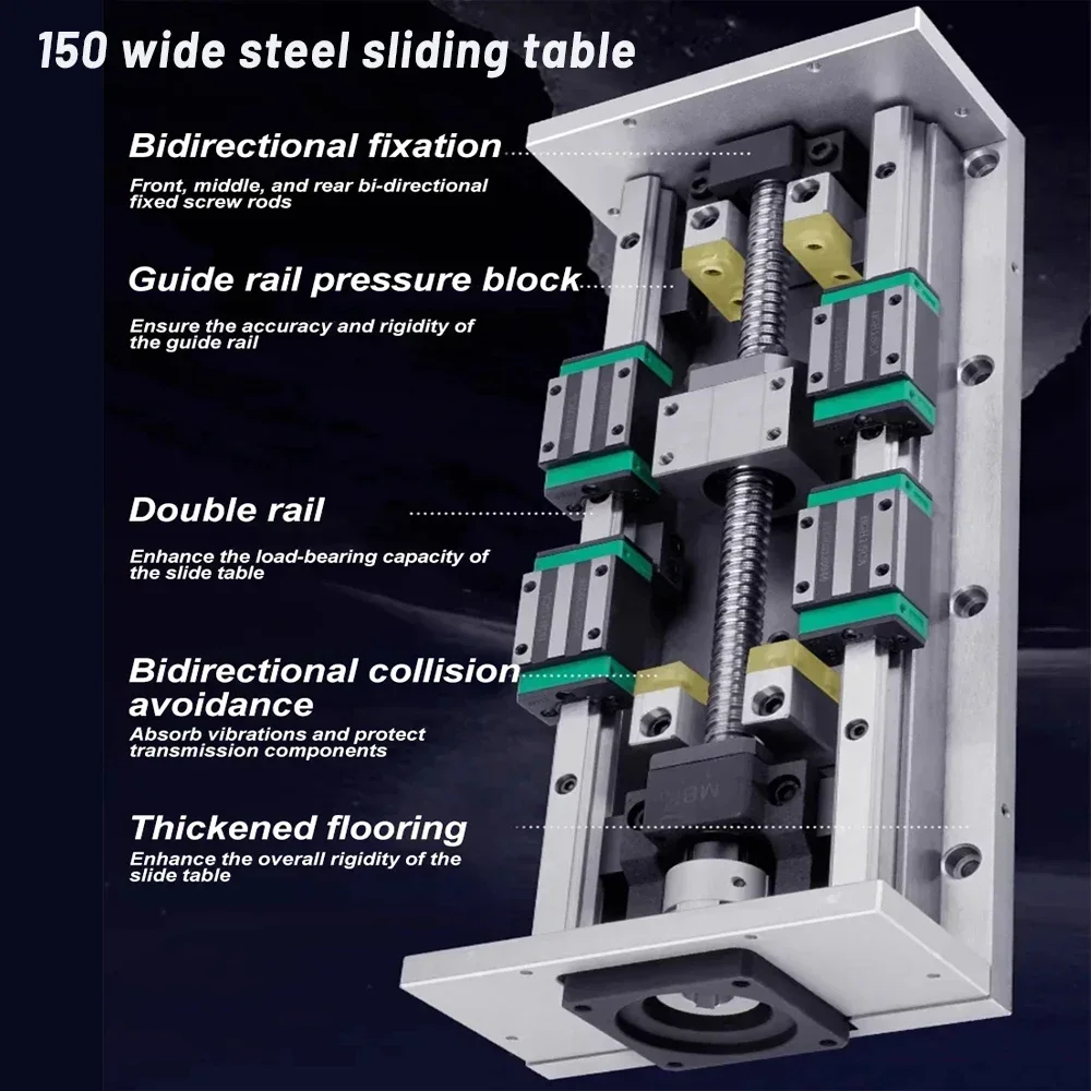 150 MM Zware Stalen Plaat Schuiftafel Module Kogelomloopspindel SFS1605/SFS1610/SFS1620 Slag 100 ~ 1000mm HGH15CA * 4 Slider XY-as CNC