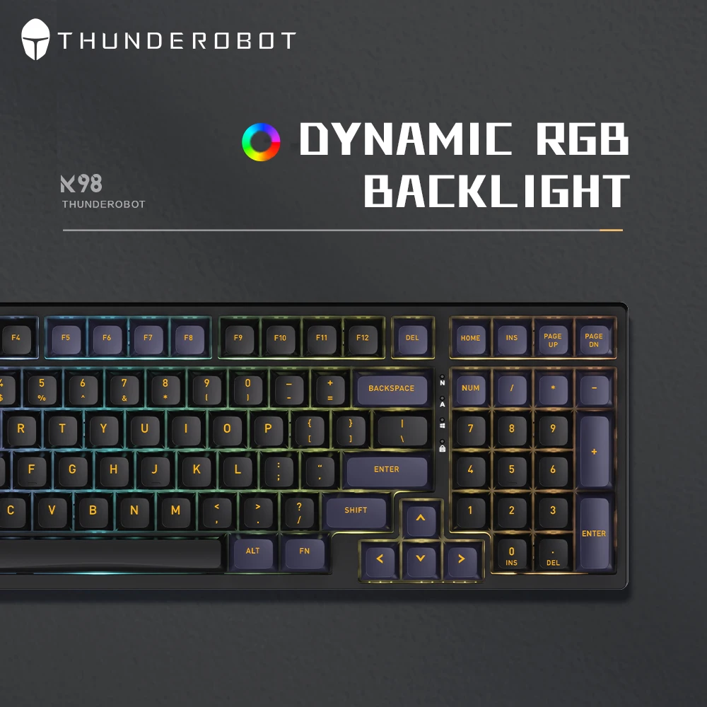 Imagem -02 - Teclado Mecânico Thunderobot K98 Retroiluminado Rgb com Hot-swap Keycap Abs Doubleshot Teclado para Jogos com Fio para pc e Laptop 98 Teclas