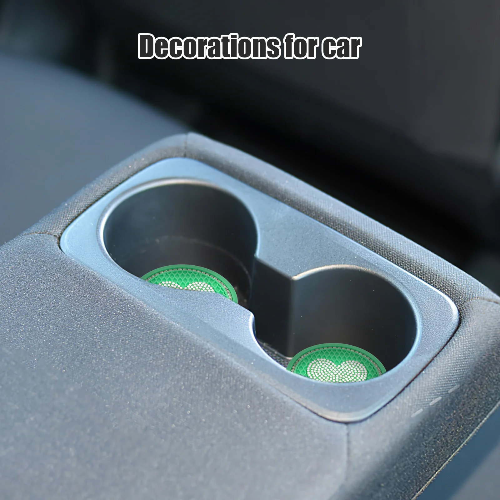 

2pcs Water Cup Pad For Car Plastic Coaster Heat Resistant Insulation Mat Non-Slip Drink Holder Rhinestone Decorative Car