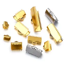 20pcs 스테인레스 스틸 골드 도금 끝 구슬 버클 팁 버클 커넥터 DIY 목걸이 팔찌 부품 보석 만들기 용품