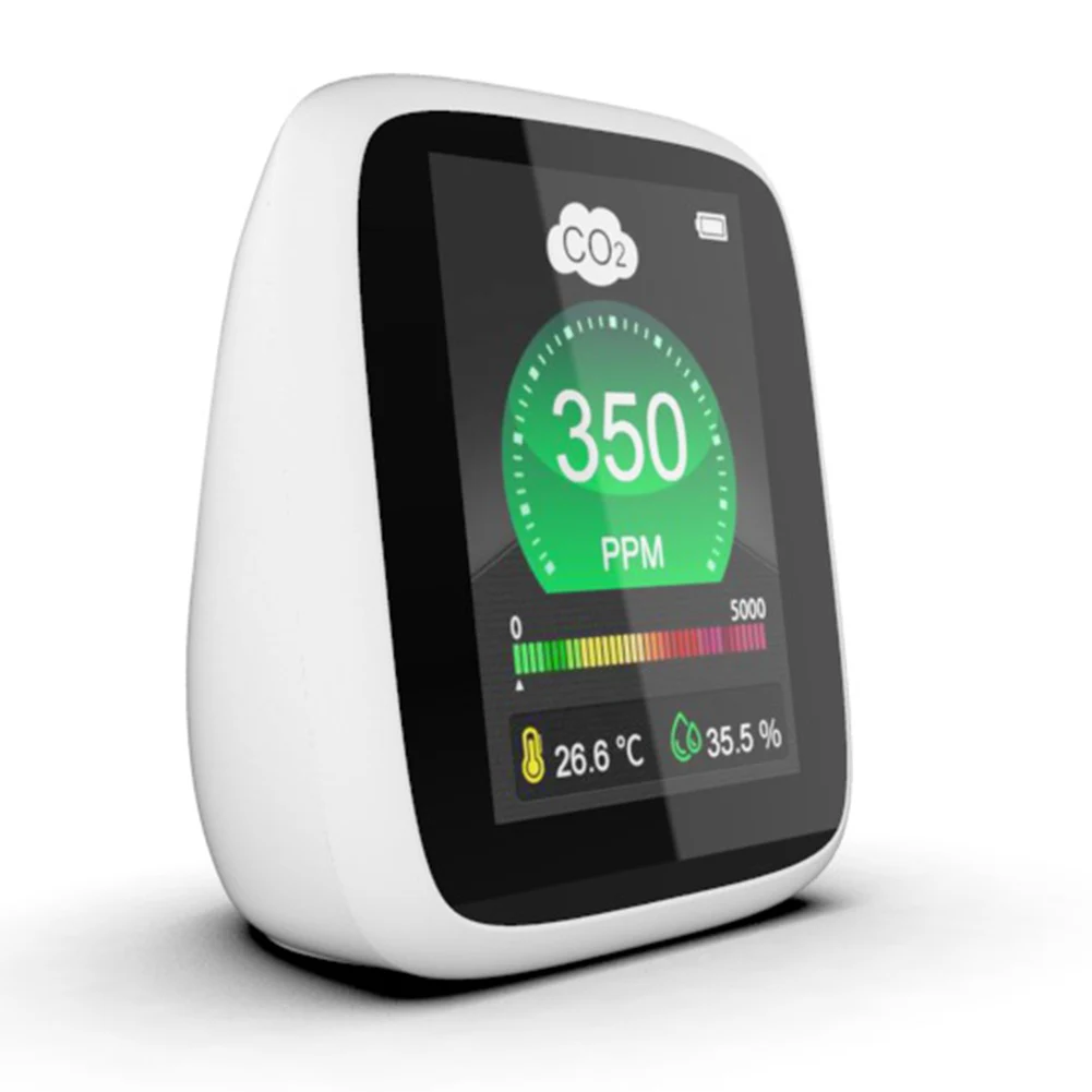

Three in Mini Air Quality Monitor Portable Carbon Dioxide Thermometer Hygrometer for Indoor Air Quality Checking