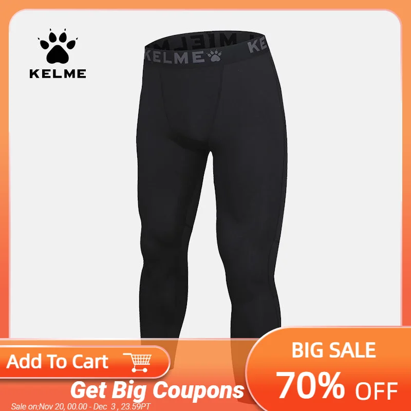 

Мужские колготки для бега KELME, спортивные Леггинсы для тренажерного зала, спортивная одежда для бега, длинные компрессионные штаны, дышащие KMC160033
