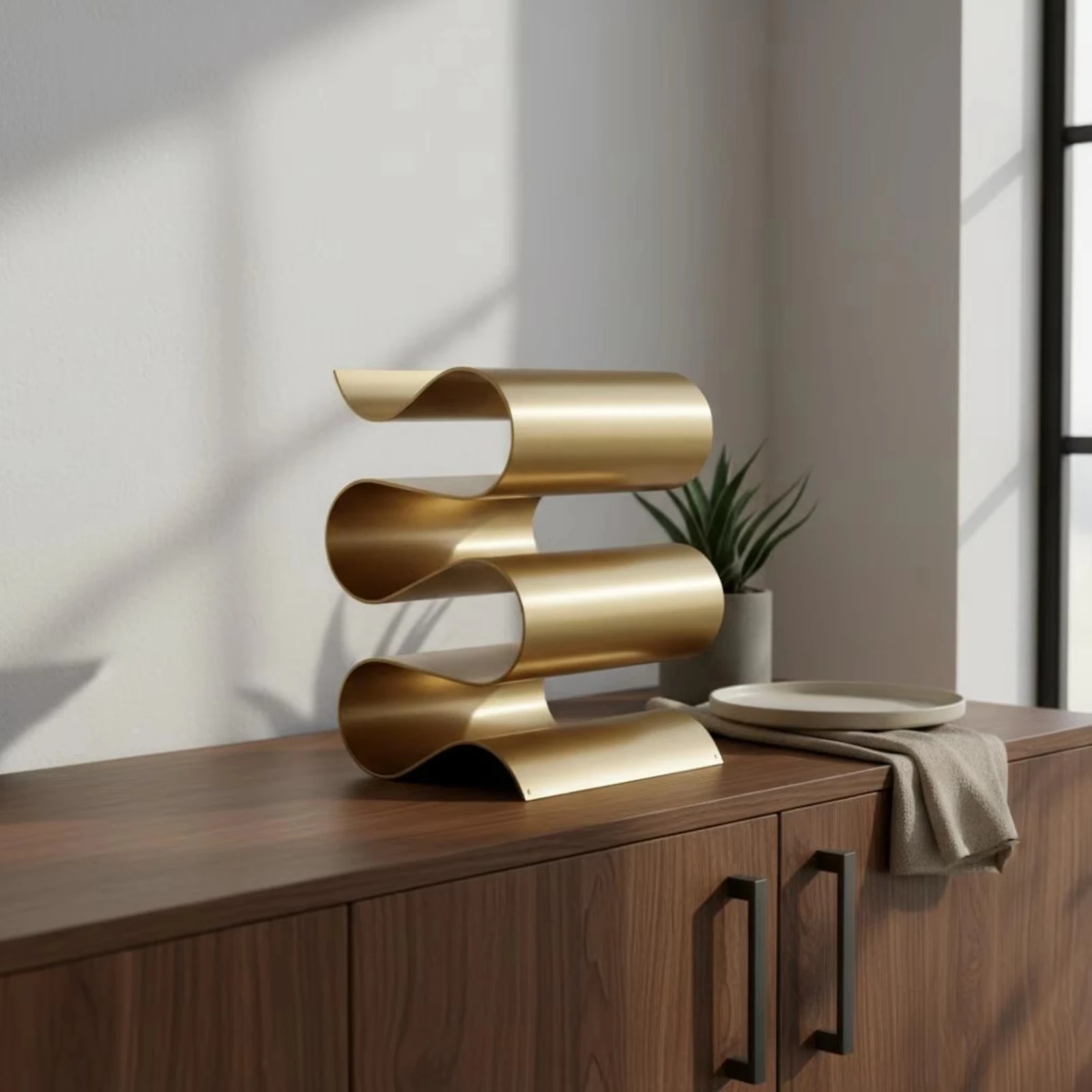 S-Shaped Wine Rack unobstructedFrame Wave Wine Rack Display Stand Space Saving Bottle Shelf Rust Resistant