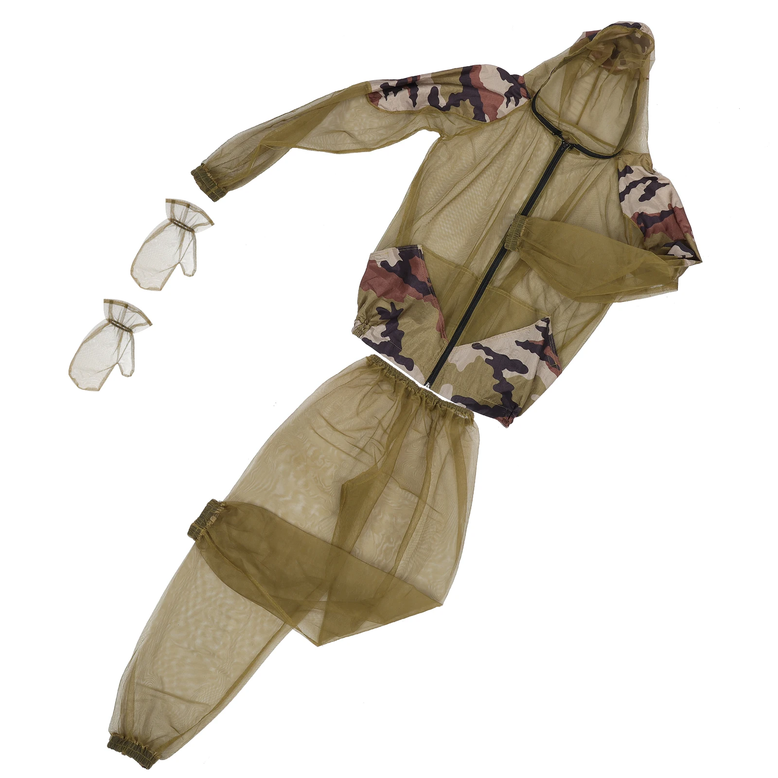 

Mosquito Repellent Suit High Density Net Yarn Elasticized Drawstring Waist Protective Mesh Fishing Clothes Bug Jacket Gloves