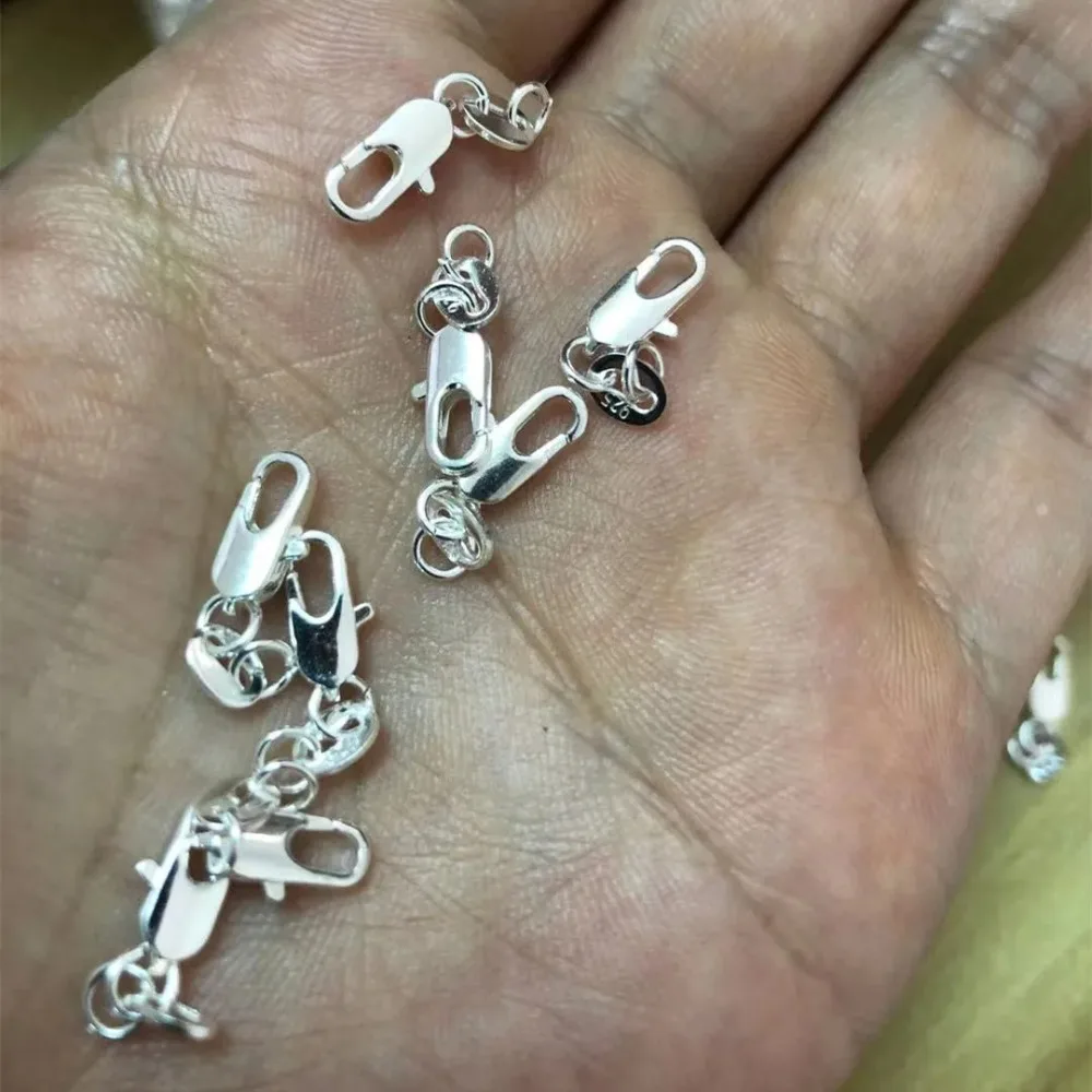 A Lot/Pack 925 Sterling Silver Lobster Clasp with Jump Rings 925 Tag for Necklaces Jewelry Findings Bracelet DIY Making Supplies image 4
