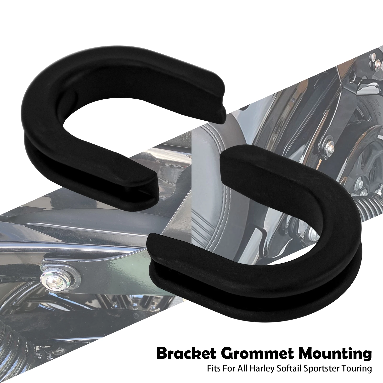 

Motorcycle Sissy Bar Luggage Rack Side Plate Mounting Bracket Grommet Bushing For Harley Touring Road Street Softail Sportster