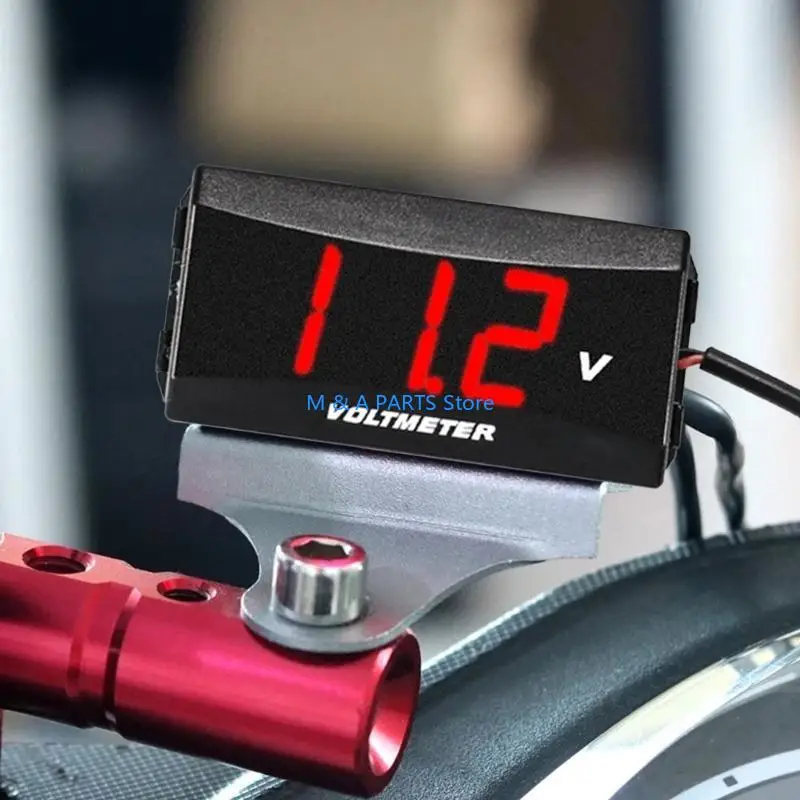 

U1JF Waterproof Voltmeter Meter Gauge for Motorcycle Scooters DC12-80V LED Digital Voltmeter Battery Monitor