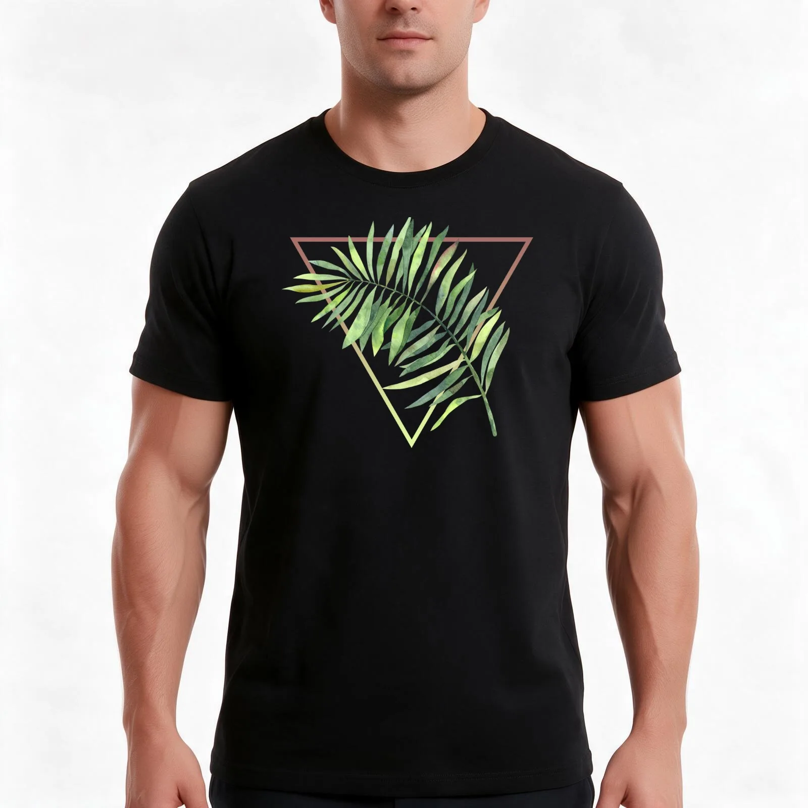 Tropical Leaf Print Shirt Watercolor Art - Plant Leafs For Crazy Plant Lover T-Shirt, Summer Casual Cotton Tee, Unisex Men Women