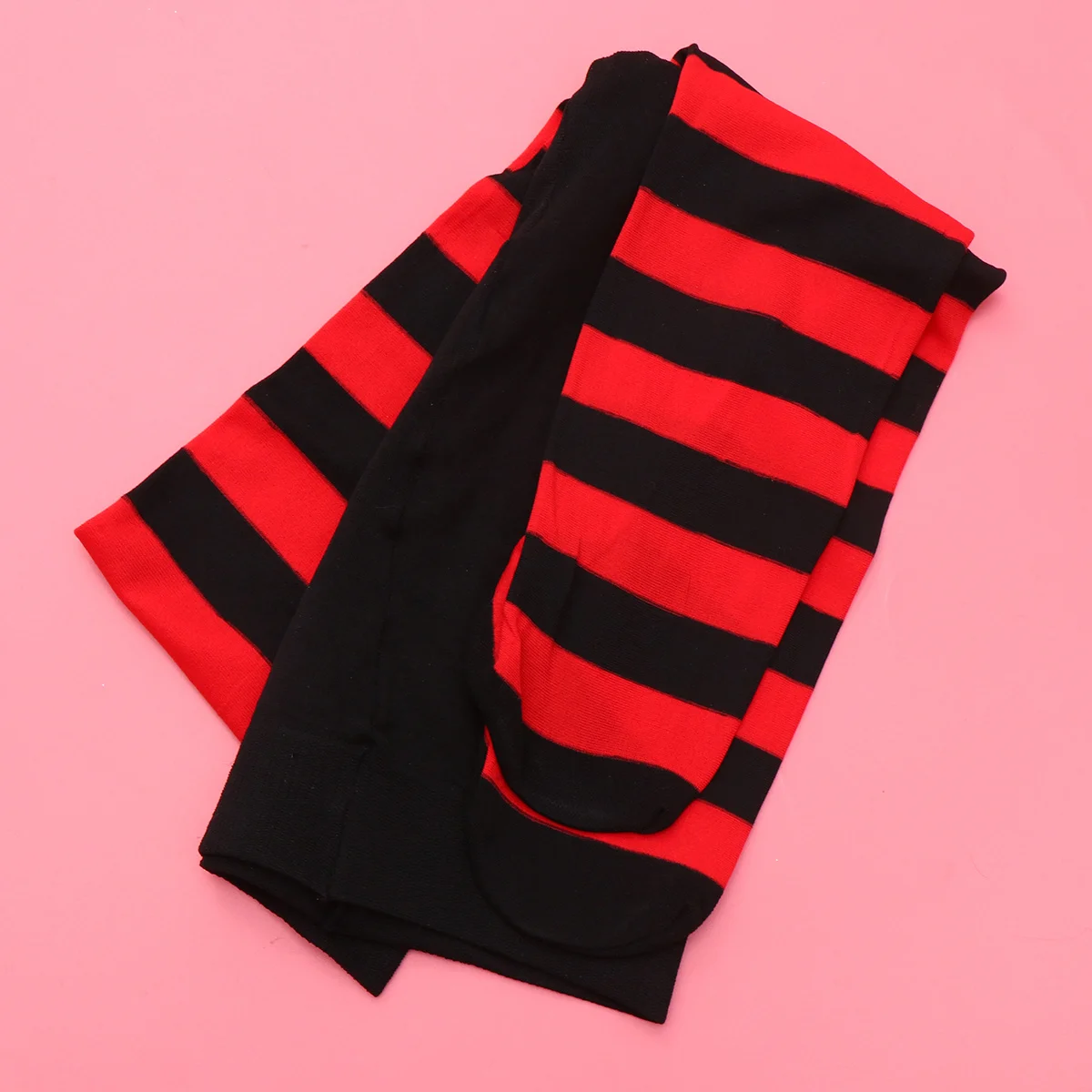 

1 Pair Christmas Stockings Red Black Stripes Xmas Party Long Tube Socks Costume Accessory Pantyhose for Women Costume Accessory