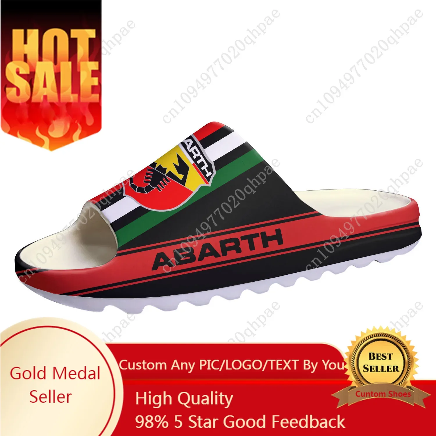A-Abarths Custom Made Soft Sole Sllipers Home Clogs Step On Water Shoes Mens Womens Teenager Bathroom Beach Step In Slliper