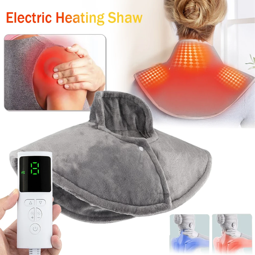 Electric Heating Shoulder Neck Pad Back Relax Brace Massager Hot Compress Cervical Shawl Warmer Shoulder Neck Back Relax Brace