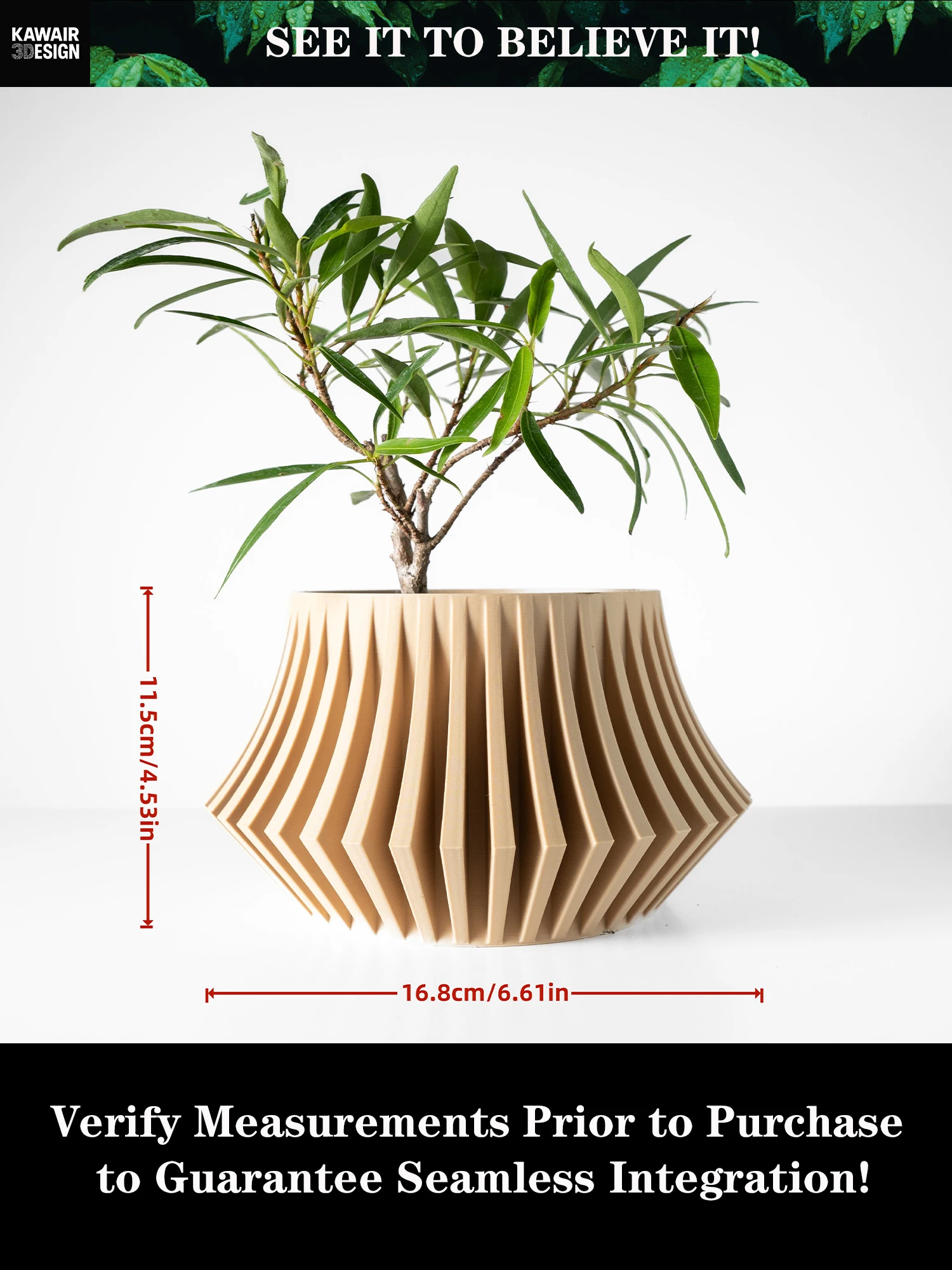 Modern Minimalist 3D Printed Plant Pot Biodegradable Flower Planter for Home Decor Pot Plante
