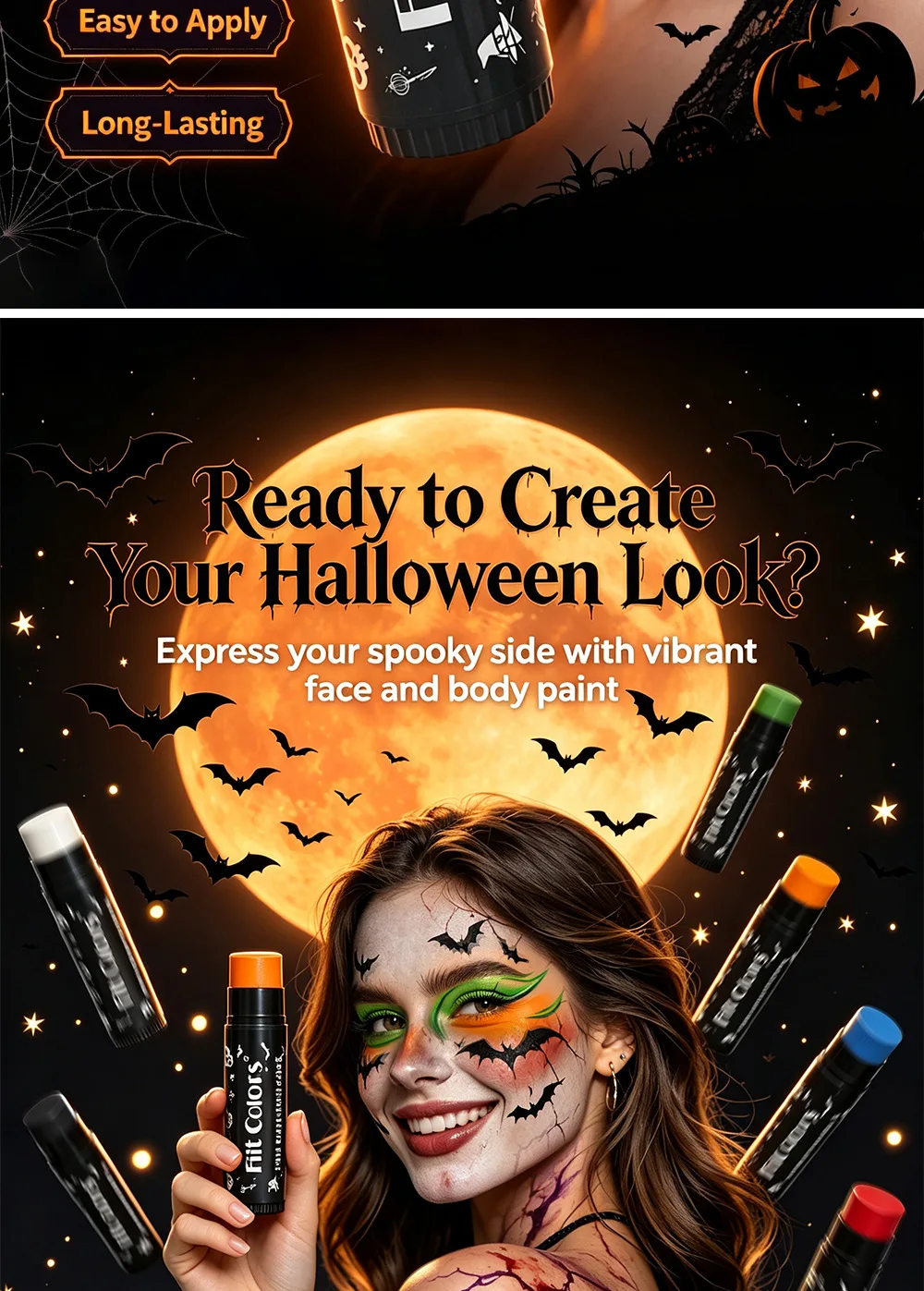 14 Farben Gesichts- und Körperfarbstifte Schwarz Weiß Bunte Malstifte DIY Cosplay Foundation Mischbare Stifte für Party Halloween Make-up – Detail 2