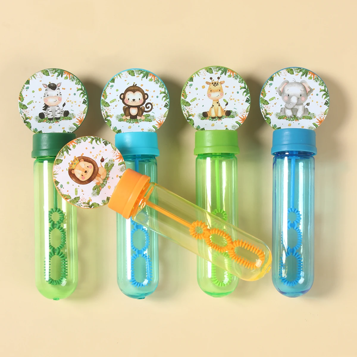 Jungle Animals Bubble Bottle Wild One Forest Safari Birthday Party Decor Kids Favors Gifts Bubble Tube Boy Baby Shower Supplies