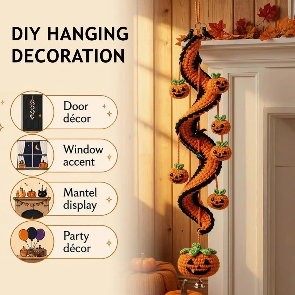 Diy Halloween Decor Halloween Crochet Ornament Diy Kit Pumpkin Ghost Bat Hanging Decoration Spiral Craft Set for Beginners