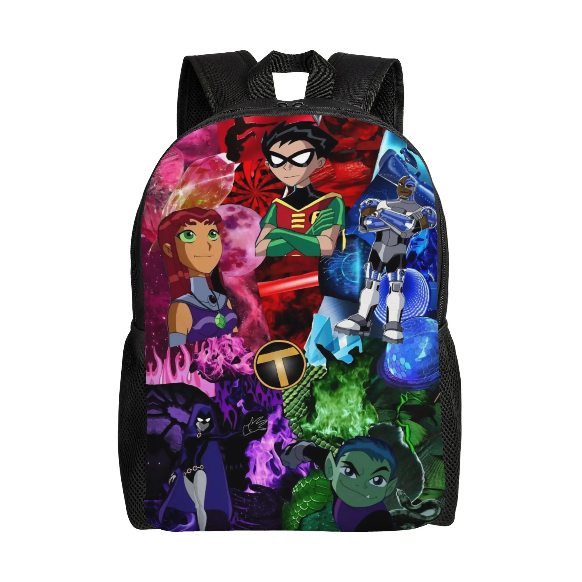 

Крутой рюкзак Teen Titans Go Cartoon с карманом, рюкзак для путешествий и походов в старшую школу, дорожный рюкзак для мужчин и женщин, сумка через плечо для ноутбука и компьютера