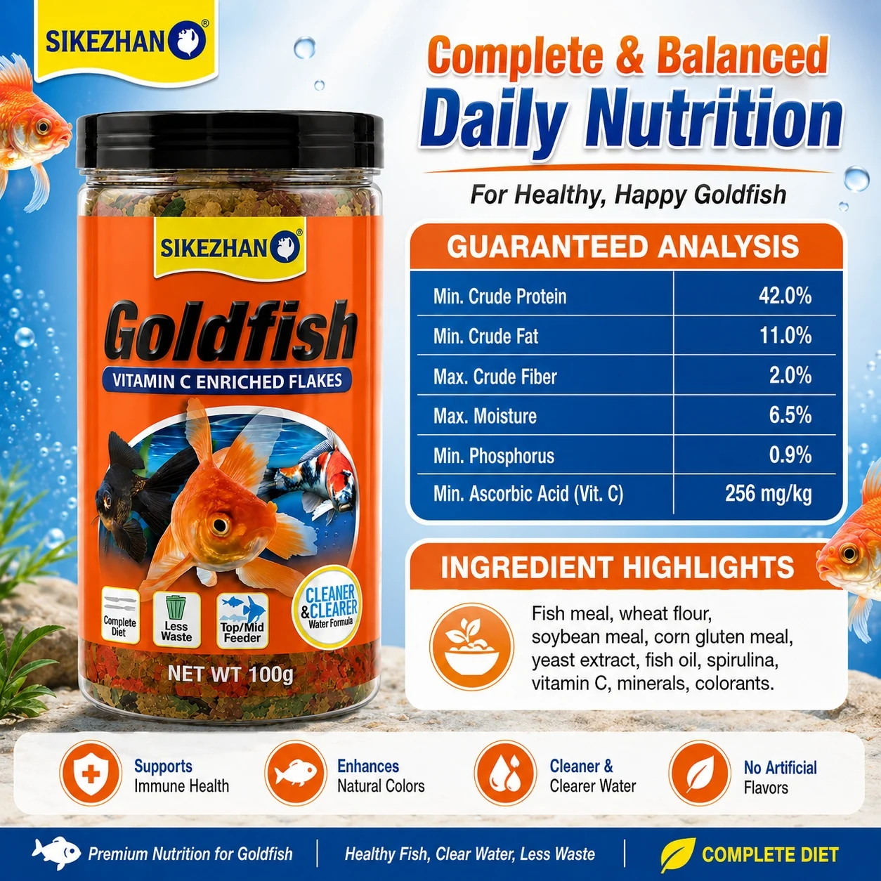 SIKEZHAN Goldfish Flakes,Nutri - Aquarium Fish Vitamin recension och pris