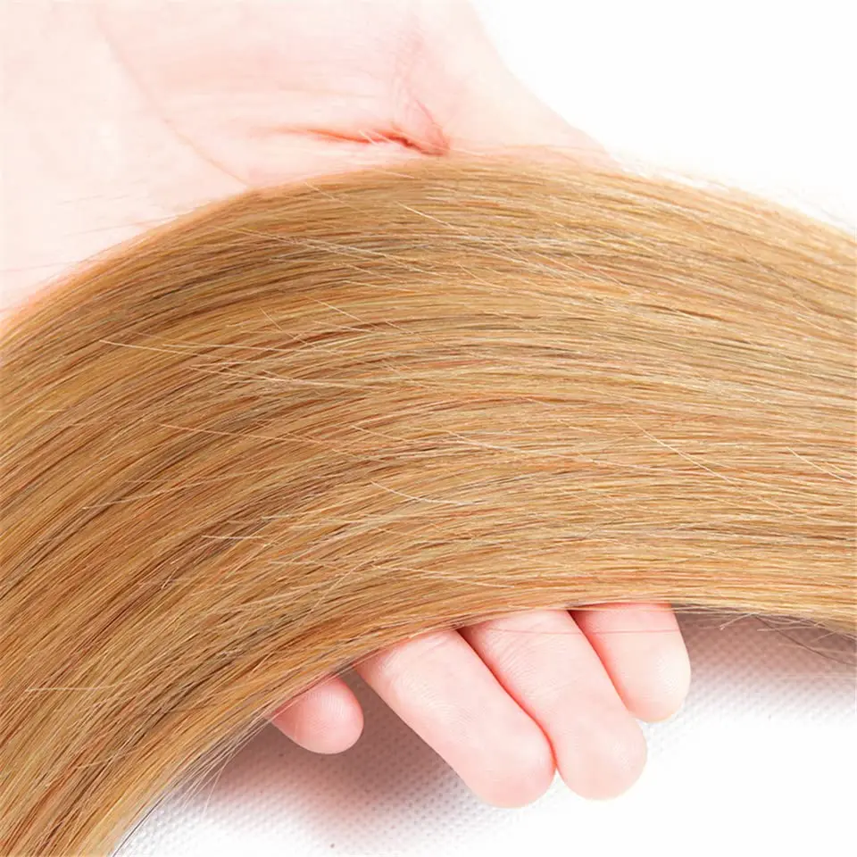 Ombre Rechte Bundels Menselijk Haar 1b/27 Bruine Bundels Braziliaanse Maagdelijke Remy Zwart Tot Blond Haar Bundels Menselijk Haar Weaves