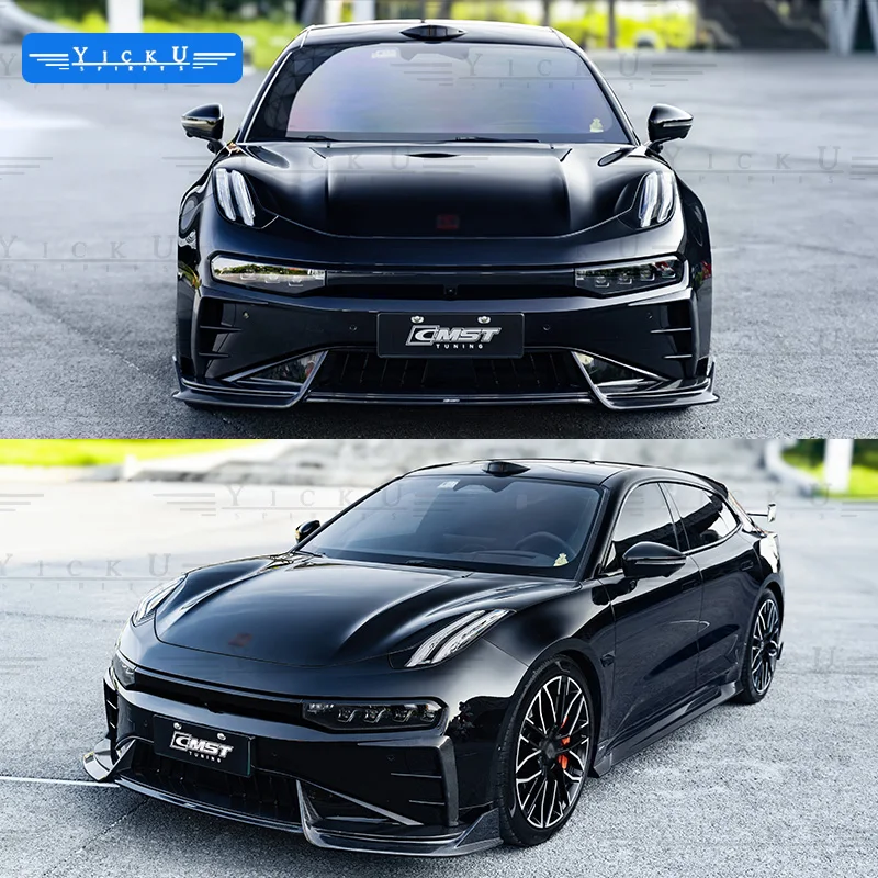 YICKU New Product For 2024 ZEEKR 001 Upgrade CMST Style Carbon Fiber Body Kit Front Lip Tuyere Rear Diffuser Spoiler Side Skirts