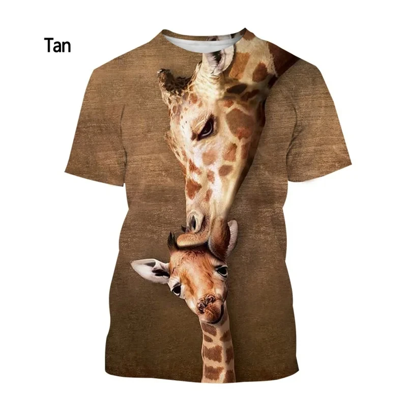 Animal Giraffe 3D Print Short sleeve T-shirts Men Woman Casual Streetwear Harajuku Fashion Oversized Unisex Clothing