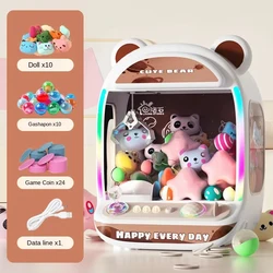DIY Automatic Doll Machine Kids Coin Operated Play Game Mini Claw Catch Toy Crane Machines Music Doll for Christmas gifts