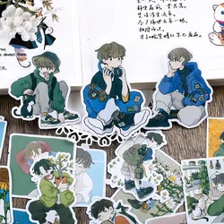 20 adet Shonen oyunu el hesabı Sticker sevimli japon karakter Boy Ins tarzı Anime karikatür dekorasyon küçük malzeme