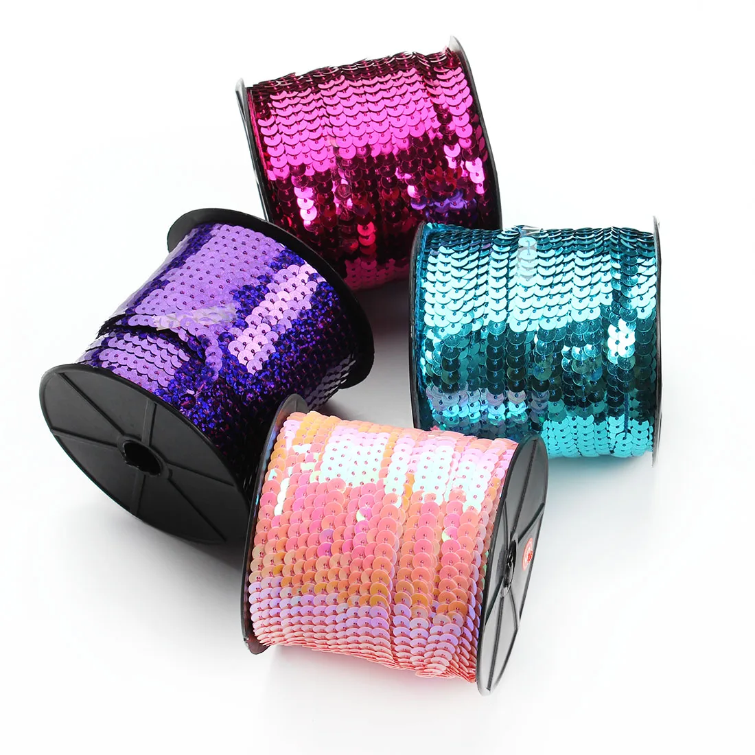 

100Yards/Lot PVC Sequins Ribbon Round Paillette Strings In Roll Sewing On Trim For DIY Crafts Gift Handmade Clothing Accessories