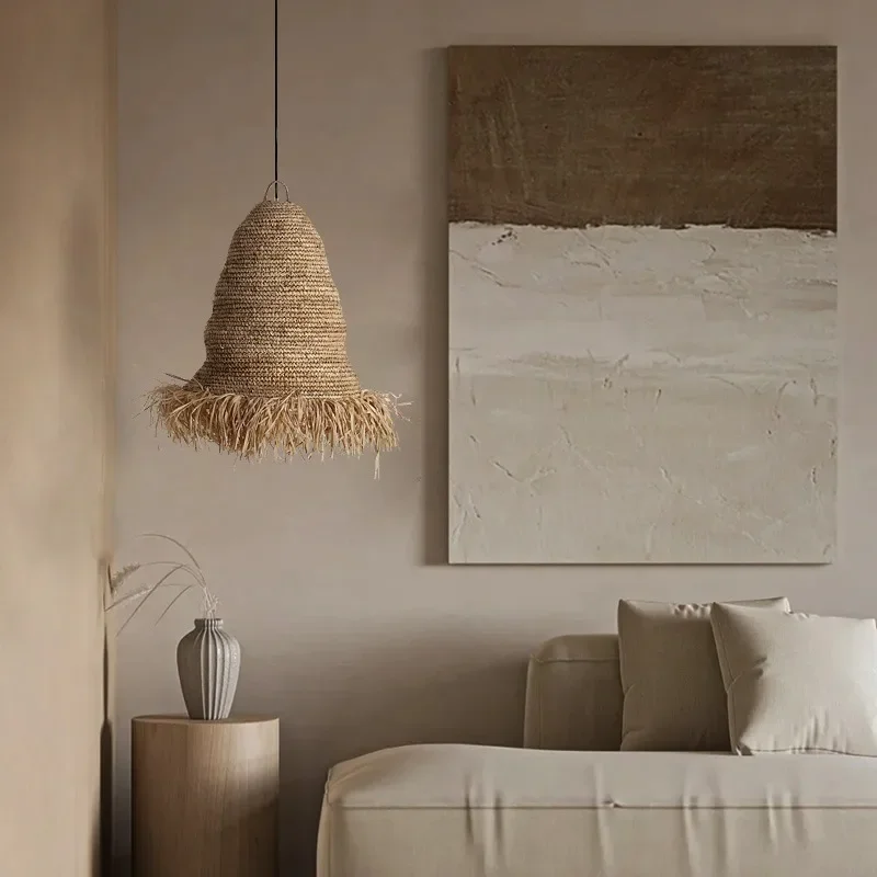 

Tassel Seaweed Pendant Lamp Quiet Wind Handmade Lighting Fixture for Living Room Bedroom Dining Table Decor Chandeliers