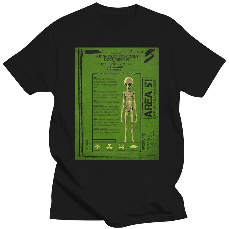 Mens 2019 Fashion Style T-Shirt Area 51 Alien Anatomy Property  Nevada  UFO Funny Clothing Summer 100% Cotton Mens T-shirts