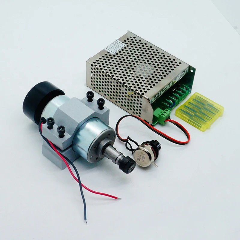 300W DC Spindle Motor ER11 52MM Clamp 16mm Diameter of Axis Collect Holder Power Supply for PCB Milling Carving Machine