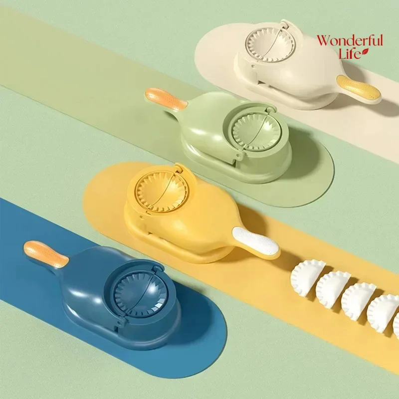 1Pcs 2i1 DIY Dumpling Maker Kit Wrapper Presser Dough Pressing Ideal for Home Cooking Dough Skin Molder Machine Kitchen Gadgets