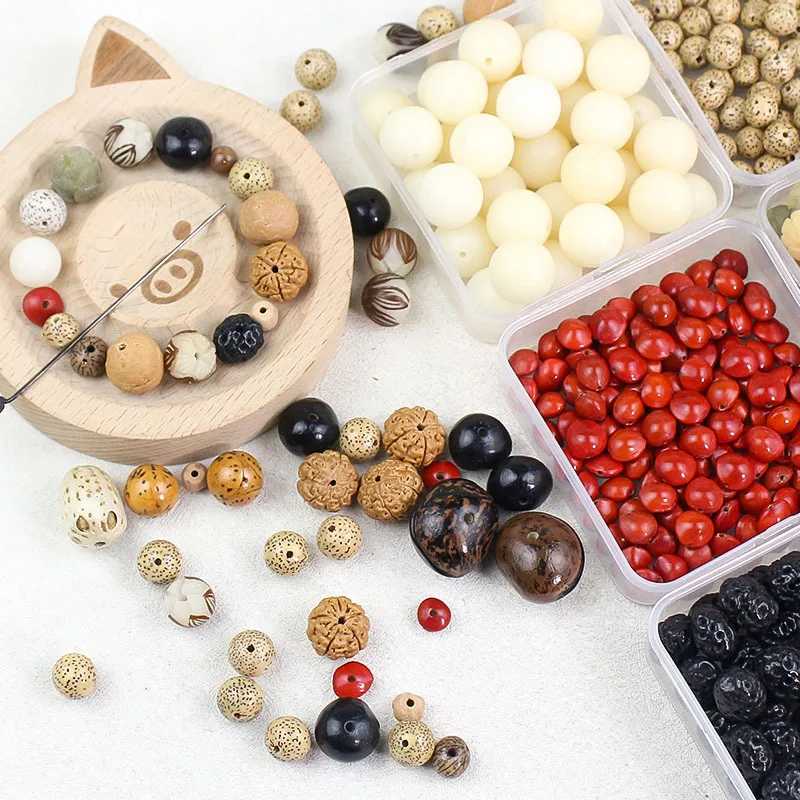 1pack Various Natural Bodhi Seeds Irregular Beads Handicraft Bracelets Necklace Planet Beads DIY Jewelry Accessories Women Men view 2