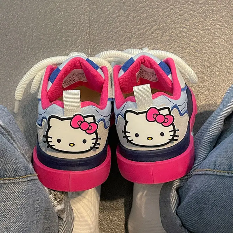 Sanrio Kawaii Hello Kitty Canvas Shoes Women\'s Summer Autumn New Thick Bottom Hong Kong Style White Shoes Sports Shoes Gift