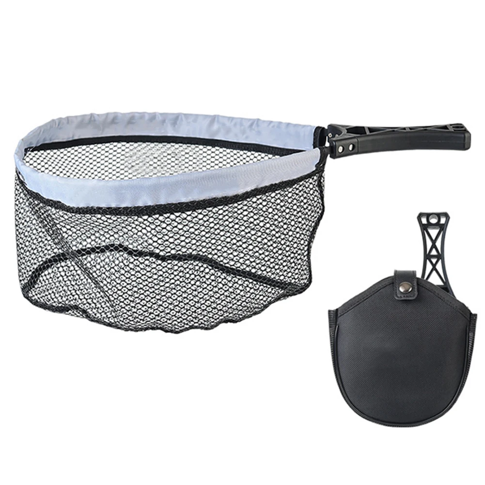 Fly Fishing Landing Net with Soft Rubber Mesh Foldable Landing Net with Tackle Bag Minnow Net Fishing Gear for Beginners - view 6