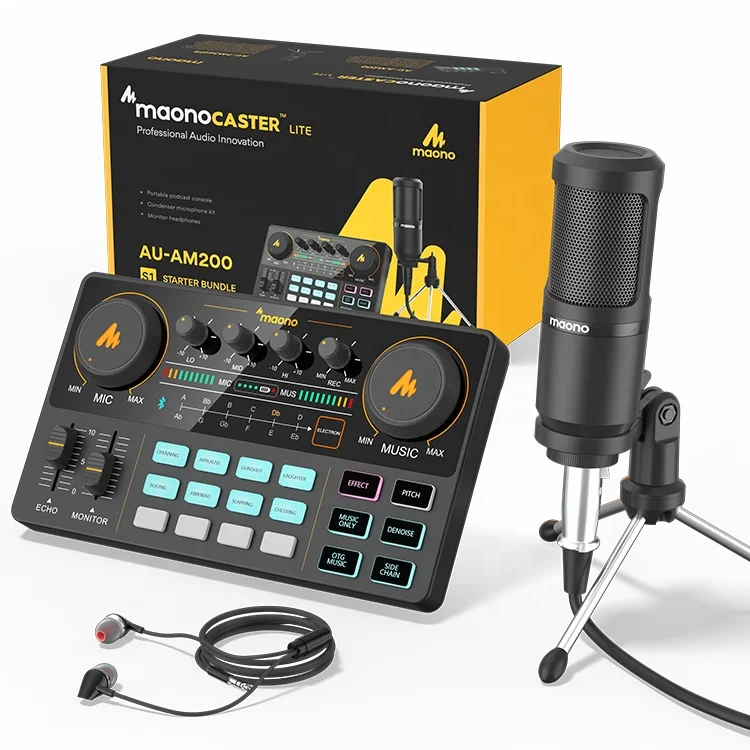 

MAONOCASTER LIVE Professional Microphone With usb Audio Interface Streaming for Studio Condenser Microphone with audio mixer