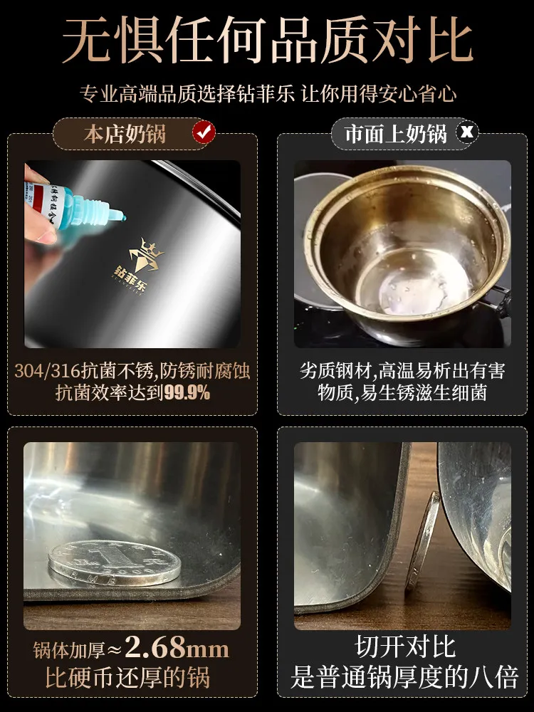 

Кастрюля из нержавеющей стали 316 (4-10) - идеально подходит для детского питания, лапши и супов