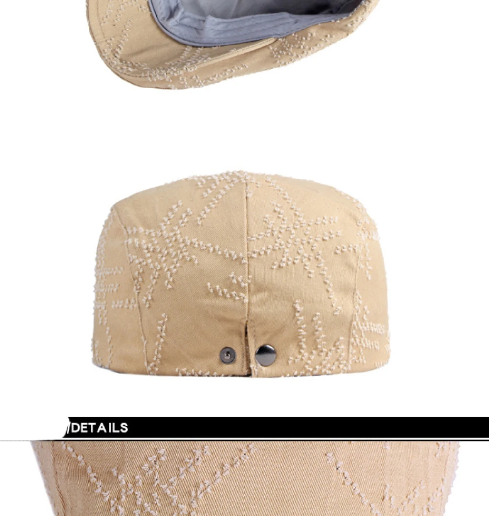 HT4659 Baskenmütze für Herren und Damen, Frühling/Sommer, Vintage-Sonnenmütze, Künstler-Baskenmütze, Unisex Ivy Flat Cap, Verstellbare Herren-Baskenmützen – Detail 11