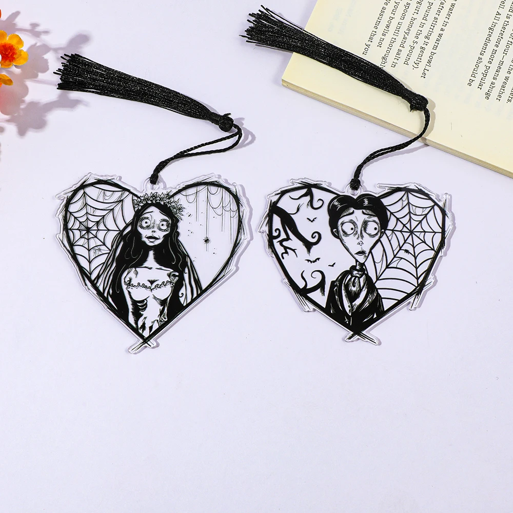 Acrylic Heart Bookmark - Zombie Bride Bookmark Animated Ahab Self-Core Reading Accessory Birthday Gift for a Friend
