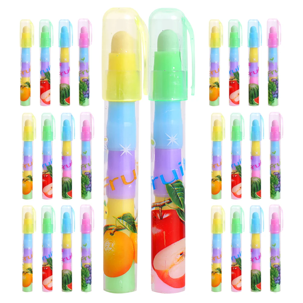 

36pcs Fruit Shaped Erasers Portable Tpr Material Cute Kawaii Drawing Accessories Bulk Prizes School Students Office