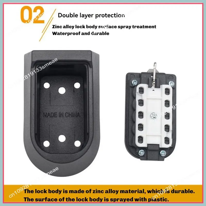 

N94R Настенный сейф для ключей, устойчивый к атмосферным воздействиям, 10-значный кодовый замок, противоугонное хранилище для дома и наружного использования