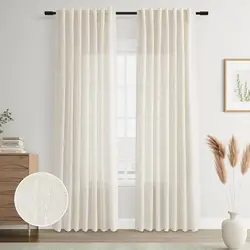310cm Height Custom Made Faux Linen Extra Long 270CM Sheer Curtain High Ceiling Length Windows Curtains Living Room