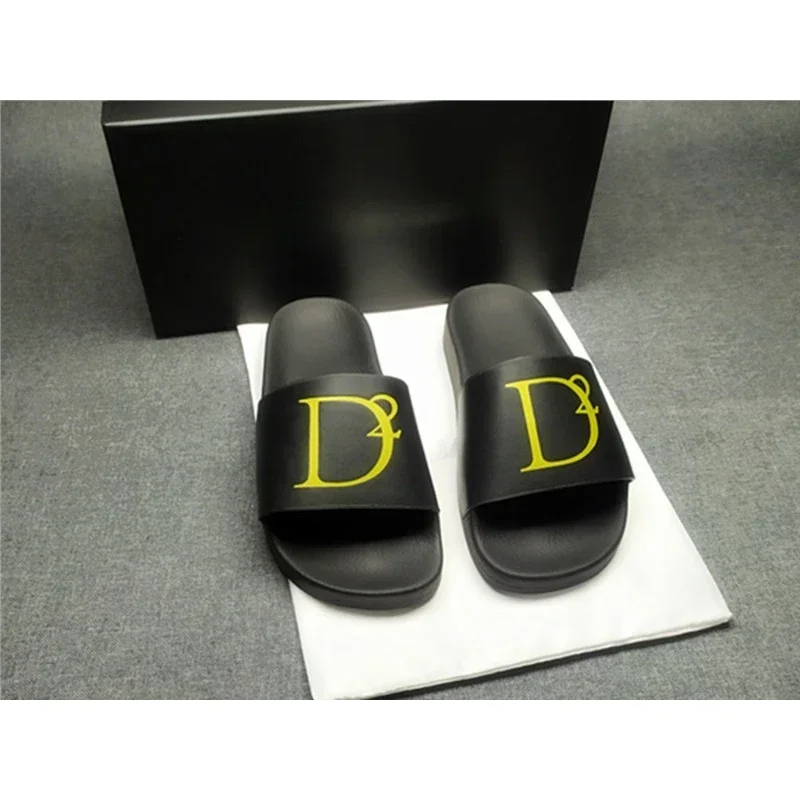 D2 Black Men Dsq2 Slippers Anti-slip Thicken EVA Soft Slipper Outdoor Beach Flip Flops for Men Household Comfortable Shoes