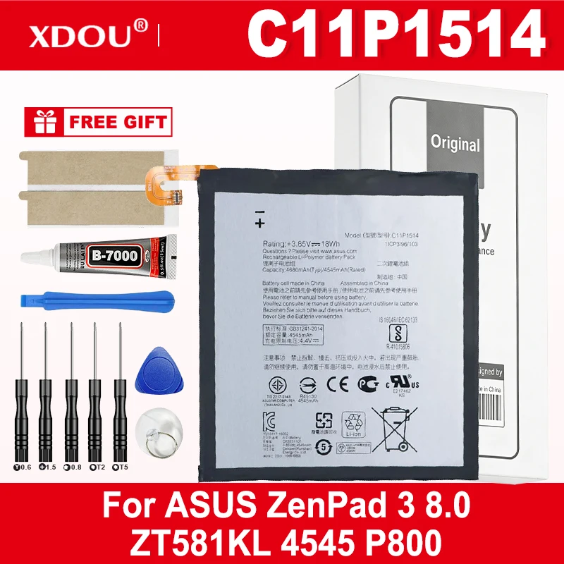 Brand New Battery C11P1514  4680mAh  For  ASUS ZenPad 3 8.0 ZT581KL 4545 P800  Tablet  Battery + Tools