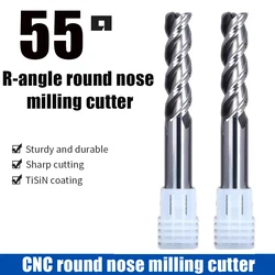 Round nose milling cutter for aluminum 55 degree three edge tungsten steel alloy end milling cutter for aluminum alloy CNCcutter
