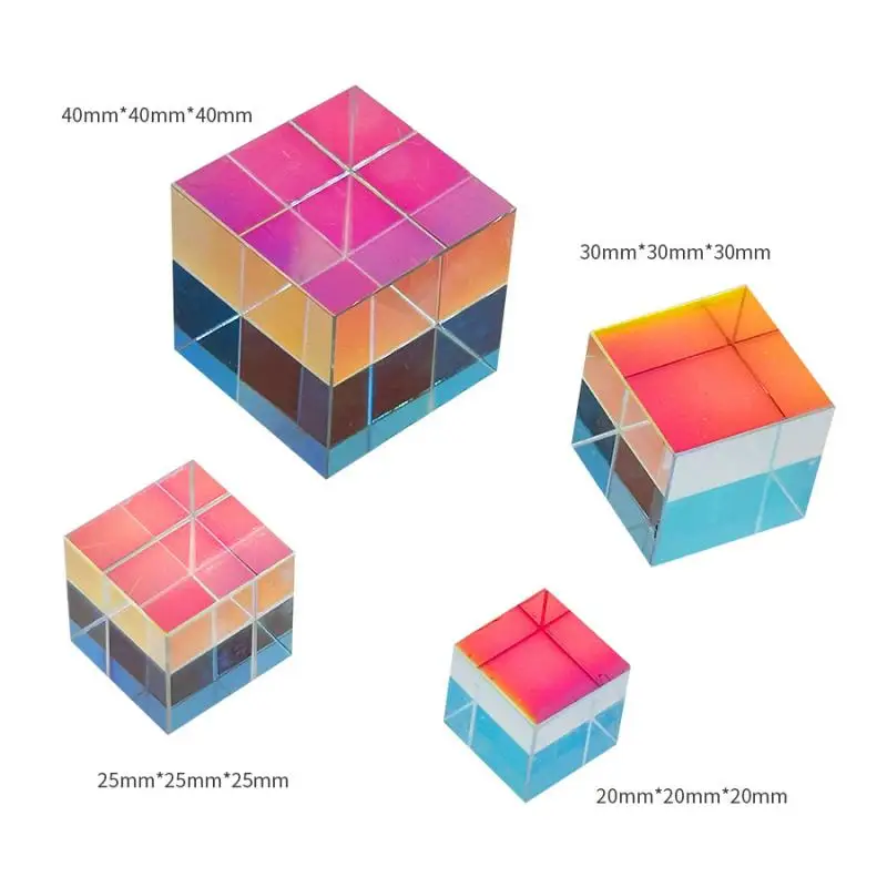 K9 Crystal Glass Prism Cube, Optical Glass Rgb Prism Sun Capture Decorative Photography Props