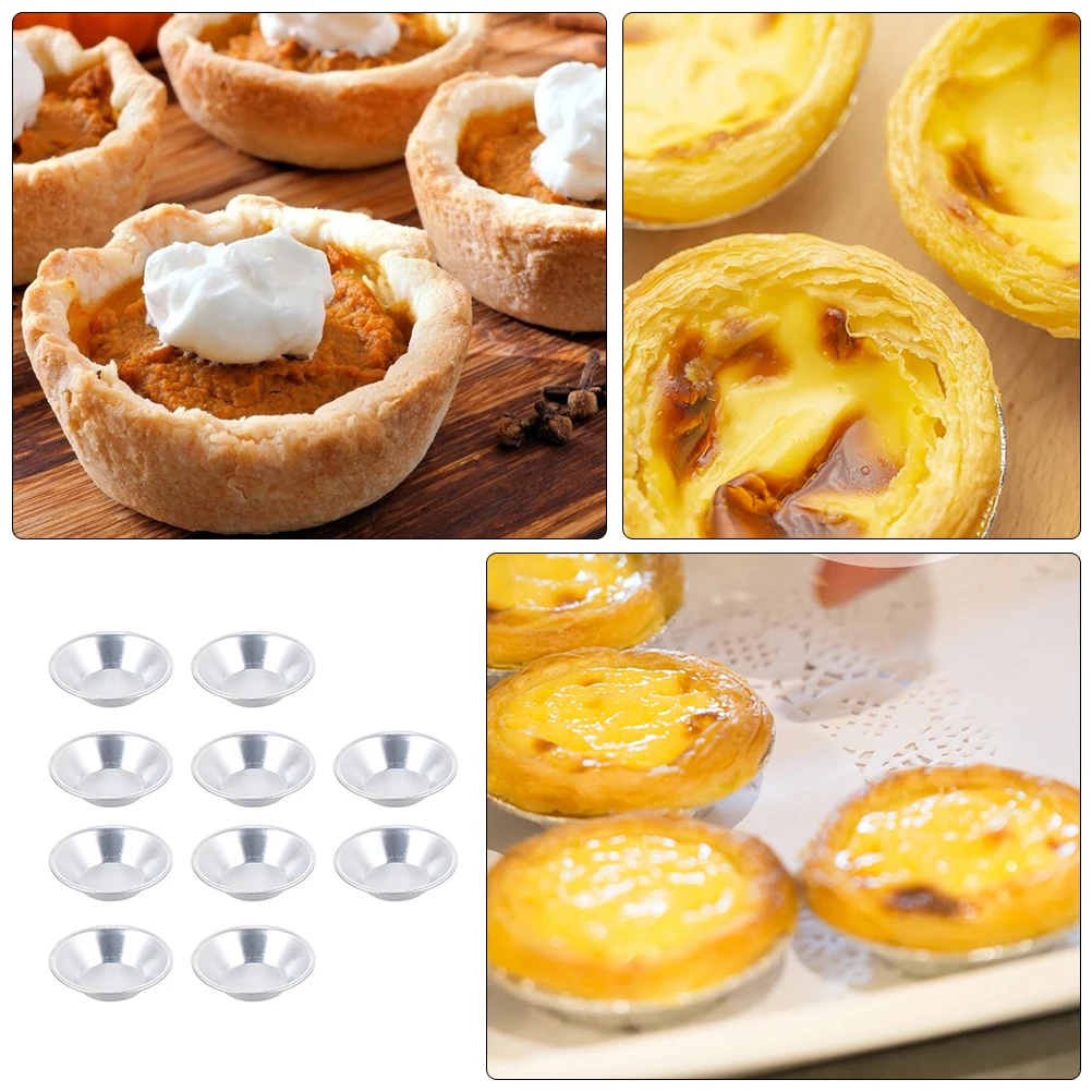 

10 Pcs Mini Tart Pans Aluminum Alloy Non Stick Removable Kitchen Gadget Cup Kitchen Gadget Mini Tart Pans Pastry Pan