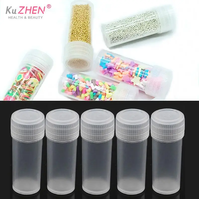 20Pcs 5ml Plastic Bottle Sample Jar 5g Small Barrel Vials Medicine Pill Liquid Powder Capsule Storage Container Packing Bottles